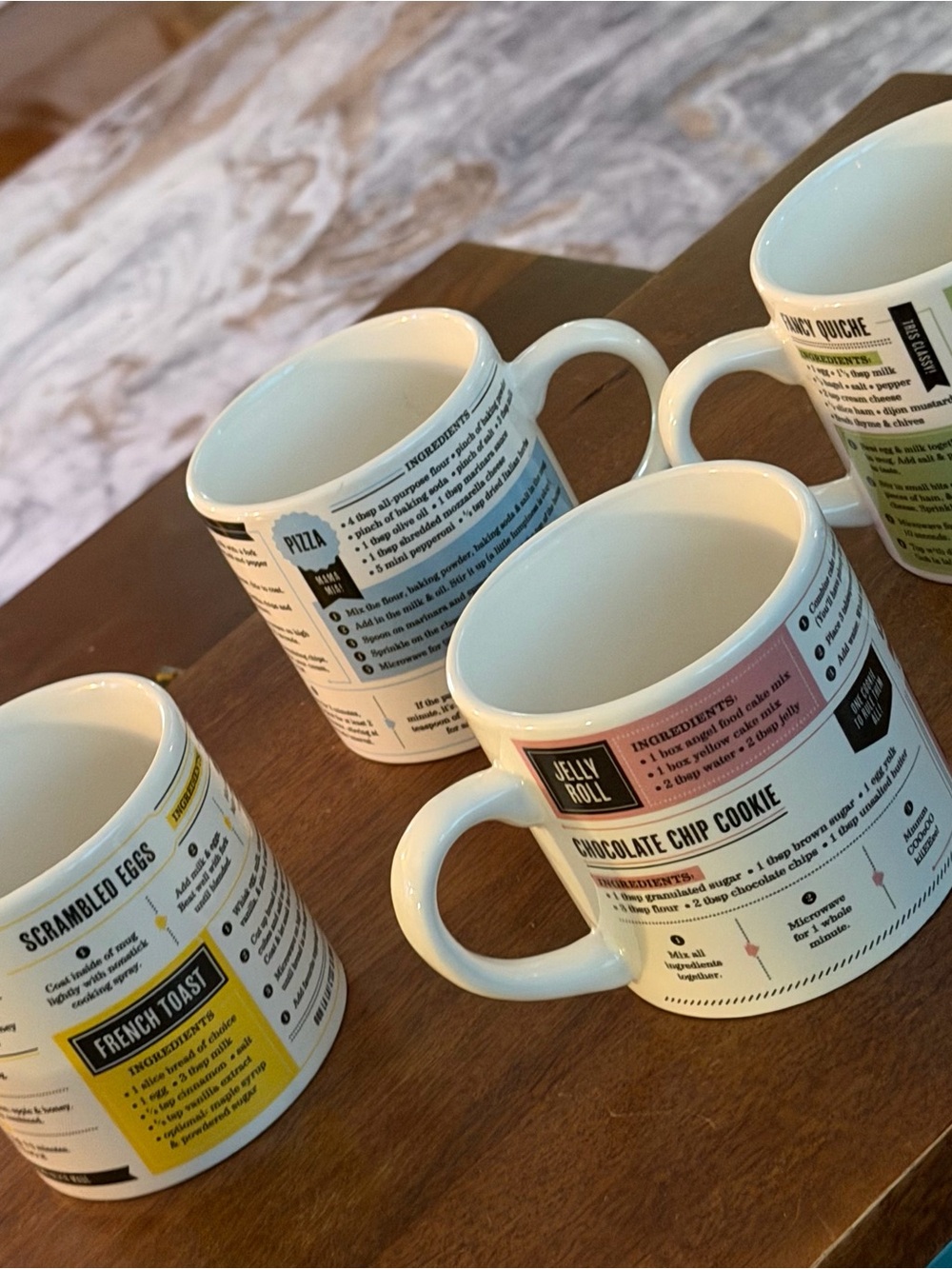Pottery Barn Fred Grub Recipe Ceramic Mugs Set of 4